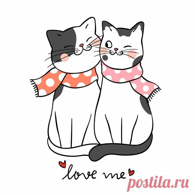 Нарисуй пару любви к кошке со словом люби меня Более миллиона свободных векторов, PSD, фотографии и бесплатные иконки. Эксклюзивные халявы и все графические ресурсы, которые необходимые для ваших проектов