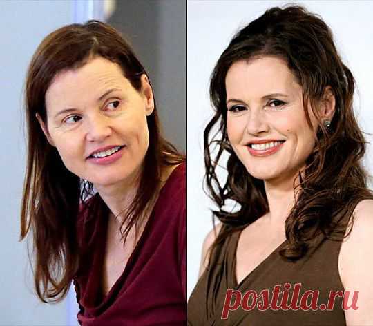 Джина Дэвис без макияжа.