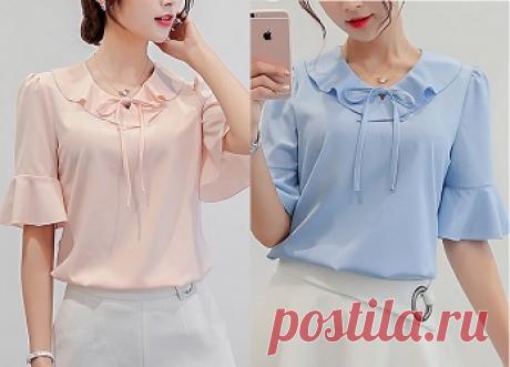 blusa com babado na manga e decote Esquema de modelagem de blusa com babado no decote e manga do tamanho 36 ao 56