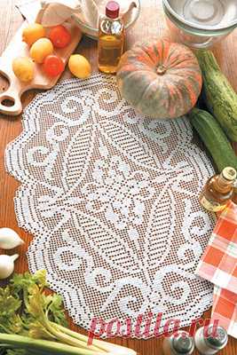 Скачайте схемы Дорожка с цветочными узорами, вид рукоделия Филейное вязание - Валентина.ру