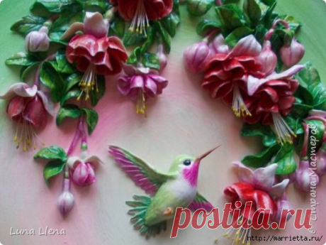 Лепка колибри из соленого теста