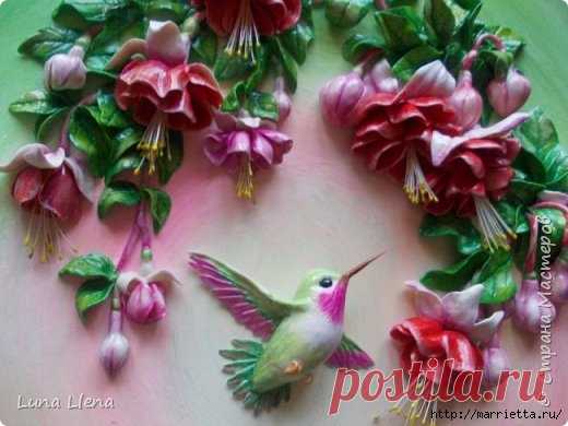 Лепка колибри из соленого теста
