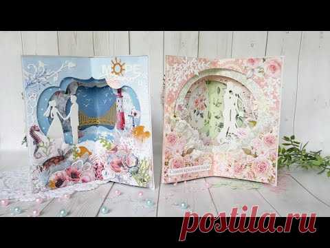 Мастер-класс Свадебные открытки с поп-ап конструкцией - YouTube
