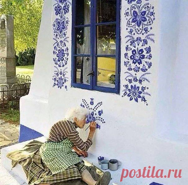 Декоративные росписи бабушки Анны (Anežka Kašpárková) из Моравии / Удивительное искусство
