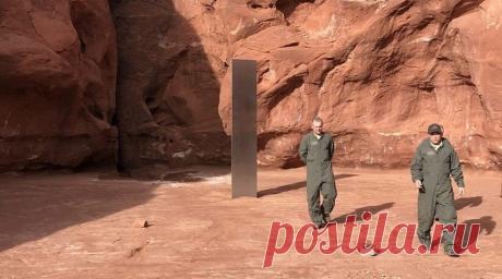 В пустынной местности штата Юта обнаружен загадочный металлический монолит | В мире