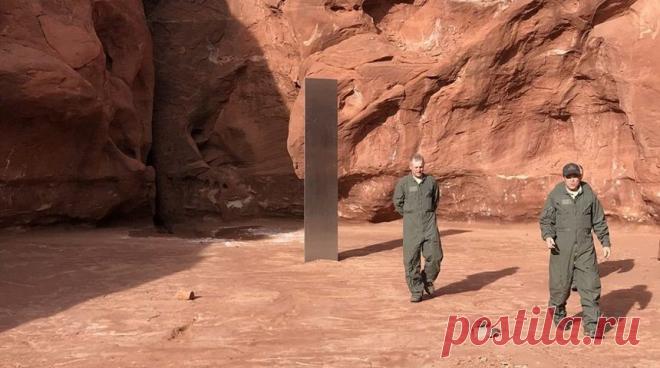 В пустынной местности штата Юта обнаружен загадочный металлический монолит | В мире