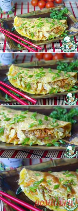 Омлет с овощами и рисовой лапшой - кулинарный рецепт