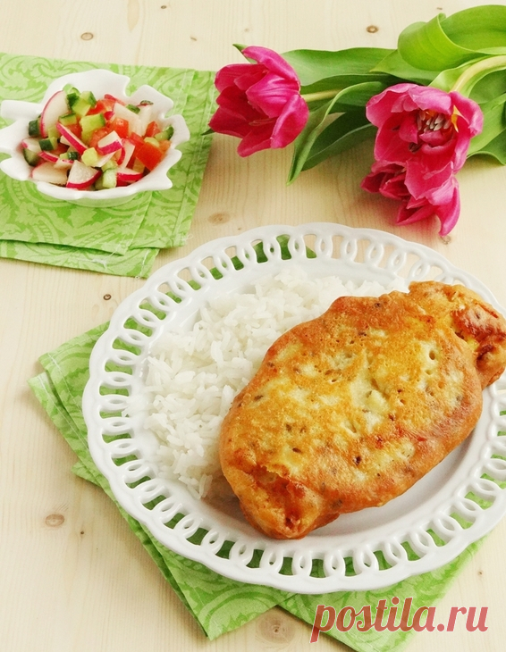 Куриные отбивные в гороховом кляре с рисом пошаговый рецепт с фотографиями
