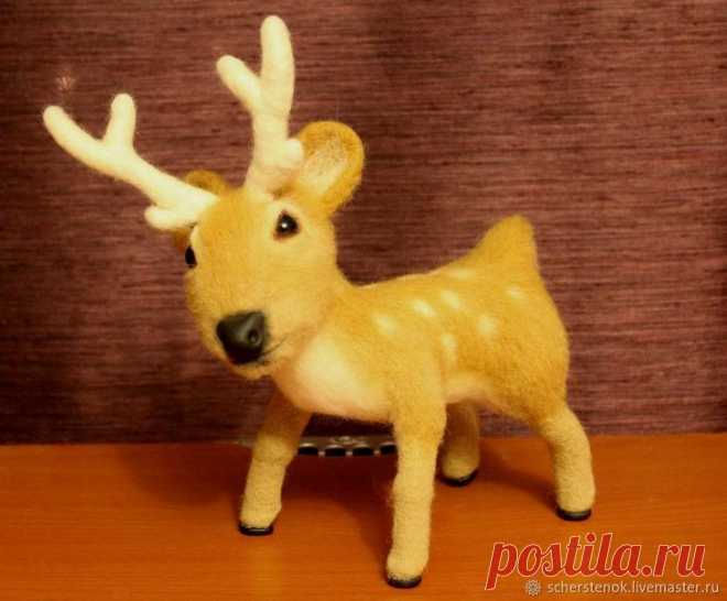 Создаем новогоднего оленя из шерсти своими руками