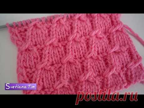 Вязание спицами. Узоры, Схемы и Видеоуроки - Svetlana Tim: Узоры спицами - УЗОР с ВЫТЯНУТЫМИ ПЕТЛЯМИ # 355