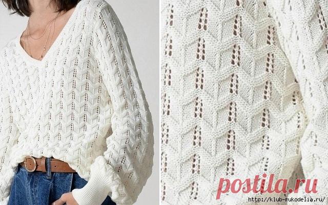 Рельефный узор спицами