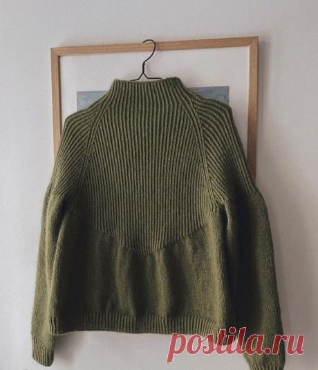 Кардиган с рукавом «реглан» спицами