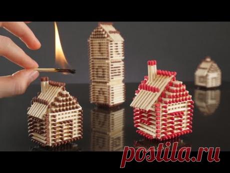How to Make a Match House. In this video I show, how to build the most beautiful match house ever. But one is not enough! Let's build a small town with diffe...