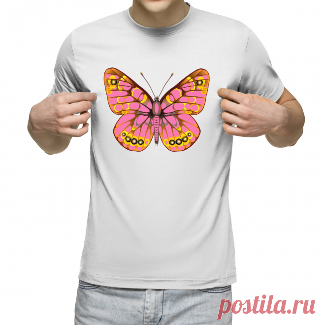 Футболка с розовой бабочкой. #футболка #одежда