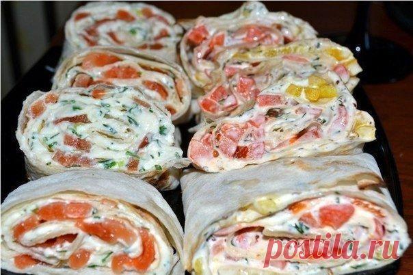 Как приготовить закуски из лаваша - рецепт, ингредиенты и фотографии