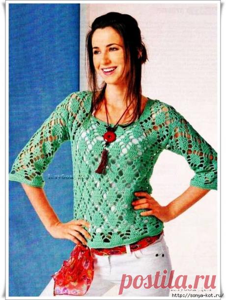Ажурный пуловер
