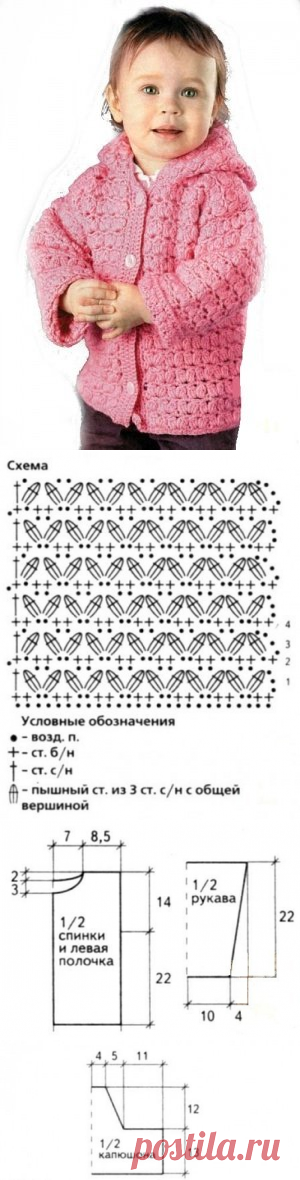 Кофточка на девочку ажурная 2 года - описание, схемы + фото