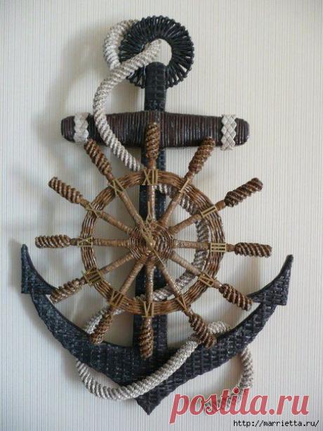 Часы ЯКОРЬ из газетных трубочек