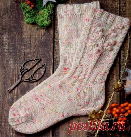 🦋🌶 Носки с узором "Веточка". Автор описания Виктория Змейка