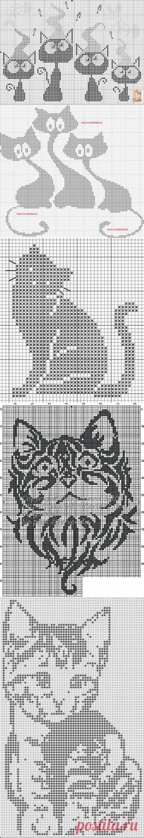 Схемы котов для вязания и вышивки — Сделай сам, идеи для творчества - DIY Ideas