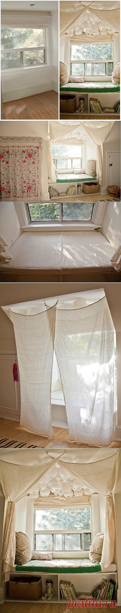 Красивый и оригинальный уютный уголок у окна