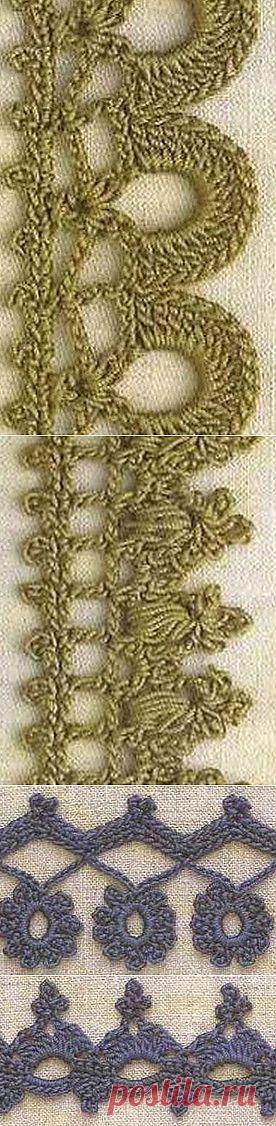 Схемы обвязки края крючком.