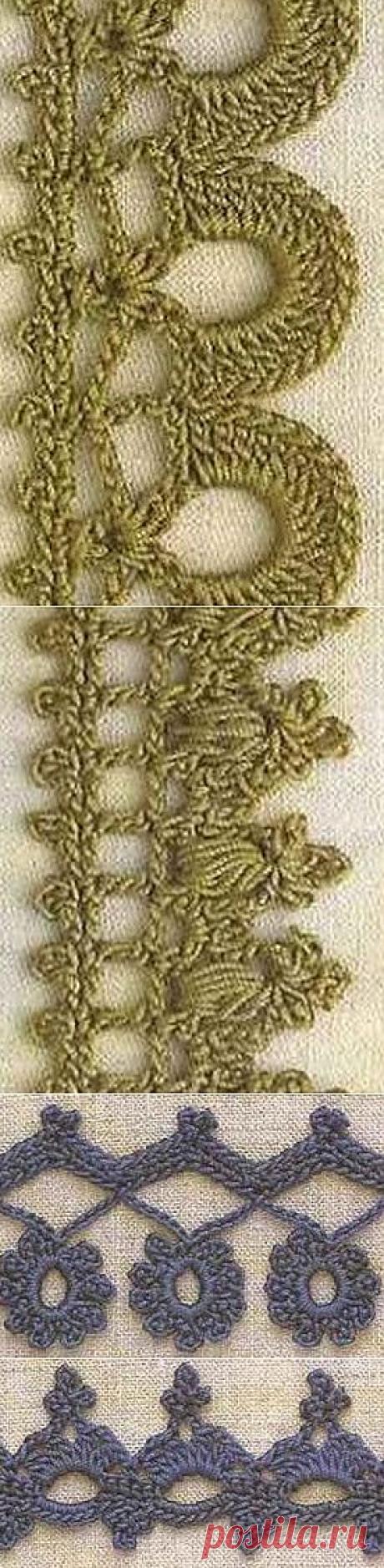 Схемы обвязки края крючком.