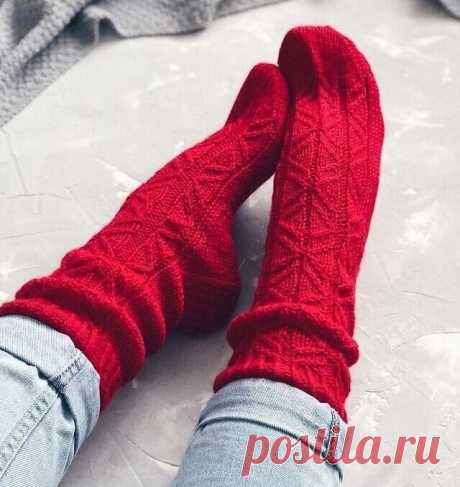 Узор для носков спицами