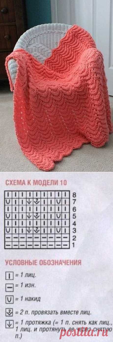 Узор для пледа спицами