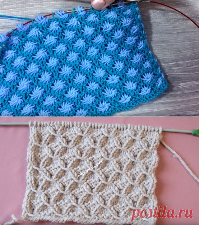 Два узора спицами (Видео Мастер классы)