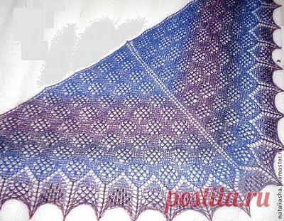 Треугольная шаль"Ягодка" -МК по вязанию на спицах.ЗДЕСЬ:шаль(красиво)--- http://www.homyak55.ru/blog/golubaja_shal_spicami/2013-01-19-469