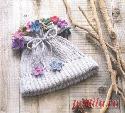 шапочка для девочки "букетик" » Петля - вязание на все случаи жизни!