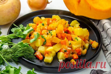 Овощное рагу с репой, тыквой и картошкой - вкусный рецепт