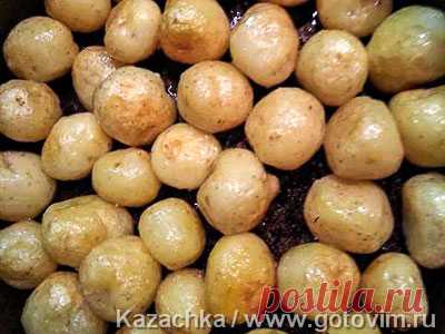 Молодой картофель с грибами, сметаной и сыром. Рецепт с фото / Готовим.РУ