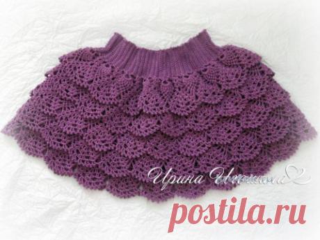 Вязаная юбочка для девочки. Работа Ирины Игошиной