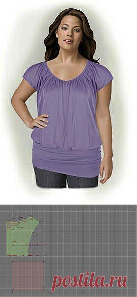 Выкройка - туника легкая летняя