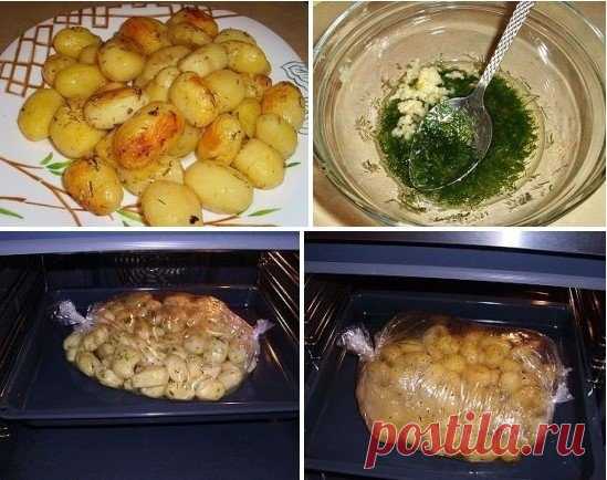 Картофель к праздничному столу - быстро, вкусно, красиво!
Давайте приготовим картофель, запеченный в духовке и не просто в духовке, а в пакете с соусом. Получается очень вкусная картошечка и на вкус необычная.

Пожалуйста, обратите внимание, что эта картошечка делается в специальном пакете. Такие пакеты для духовки продаются в супермаркетах, они не плавятся при высокой температуре.

ИНГРЕДИЕНТЫ
1 кг картофеля (средний)
2-3 зубка чеснока
3 ст. ложки растительного масла
зеле...