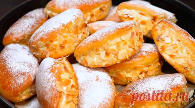 Самые нежные и вкусные булочки с кремом. Булочки 