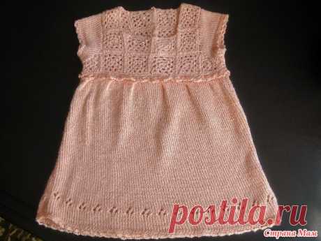 Персиковое комби платье - Вязание - Страна Мам