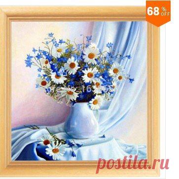 Алмазная вышивка - ромашки. Размеры на выбор. У проверенных поставщиков. Бесплатная доставка по РФ.