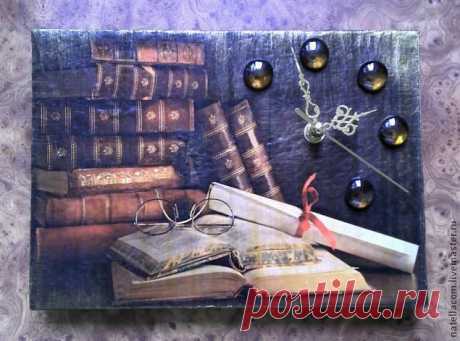 Интерьерные часики &quot;Час книги&quot; своими руками от &quot;А&quot; до &quot;Я&quot; - Ярмарка Мастеров