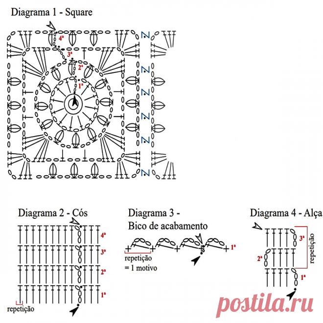 Весёлый квадрат: 14 моделей с цветными мотивами крючком | Вязание с Paradosik_Handmade | Дзен