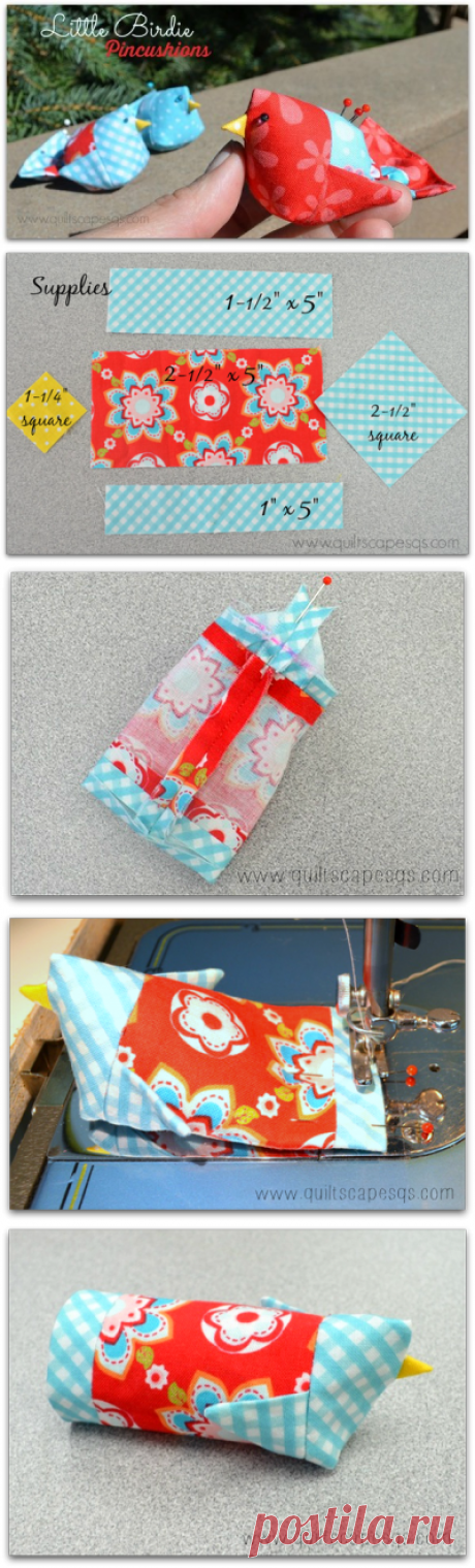 .Quiltscapes.: Little Birdie Pincushion Tutorial