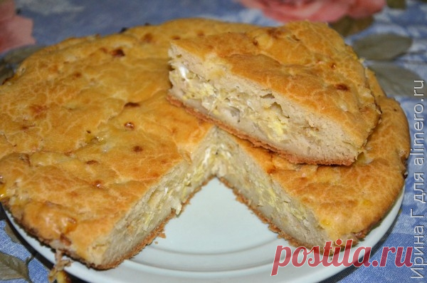 Заливной пирог с капустой