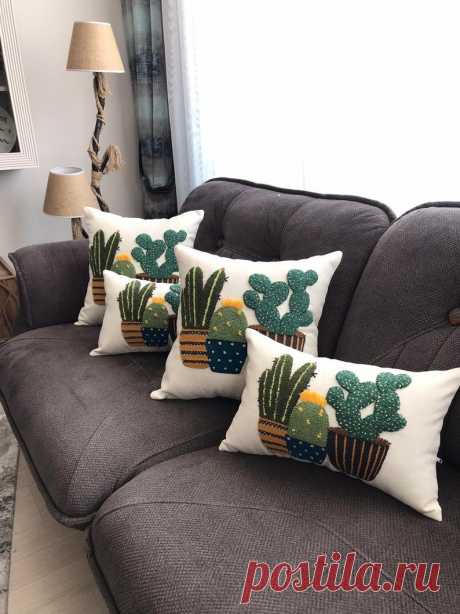Cojín Punch needlle funda de almohada de cactus regalo de - Etsy Chile
