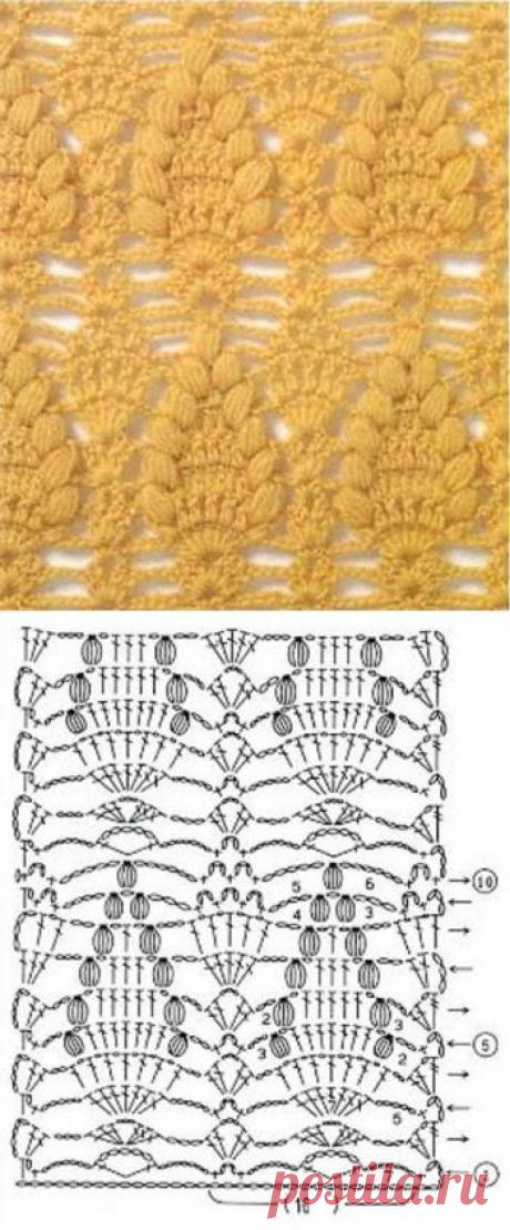 узоры ананасы из шишечек вязаный крючком » Петля - вязание на все случаи жизни!