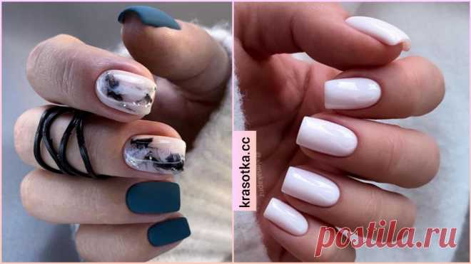 Квадратный маникюр зимы 2023: сказочные и красивые варианты