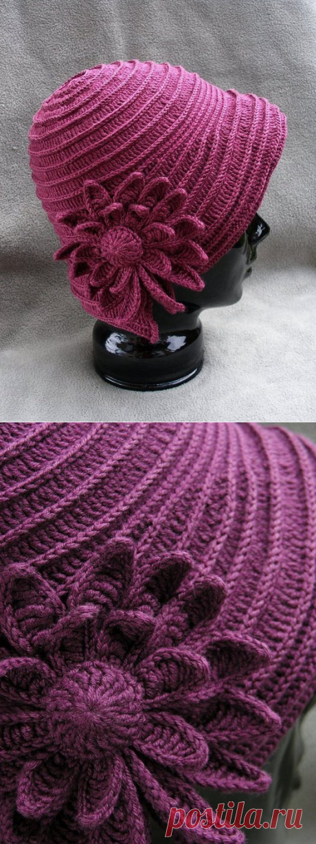 Шапки крючком по схеме)Креативно.