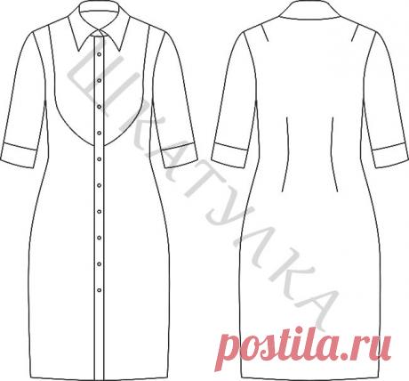 Выкройка платья-рубашки WD171219 | Шкатулка