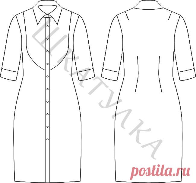 Выкройка платья-рубашки WD171219 | Шкатулка